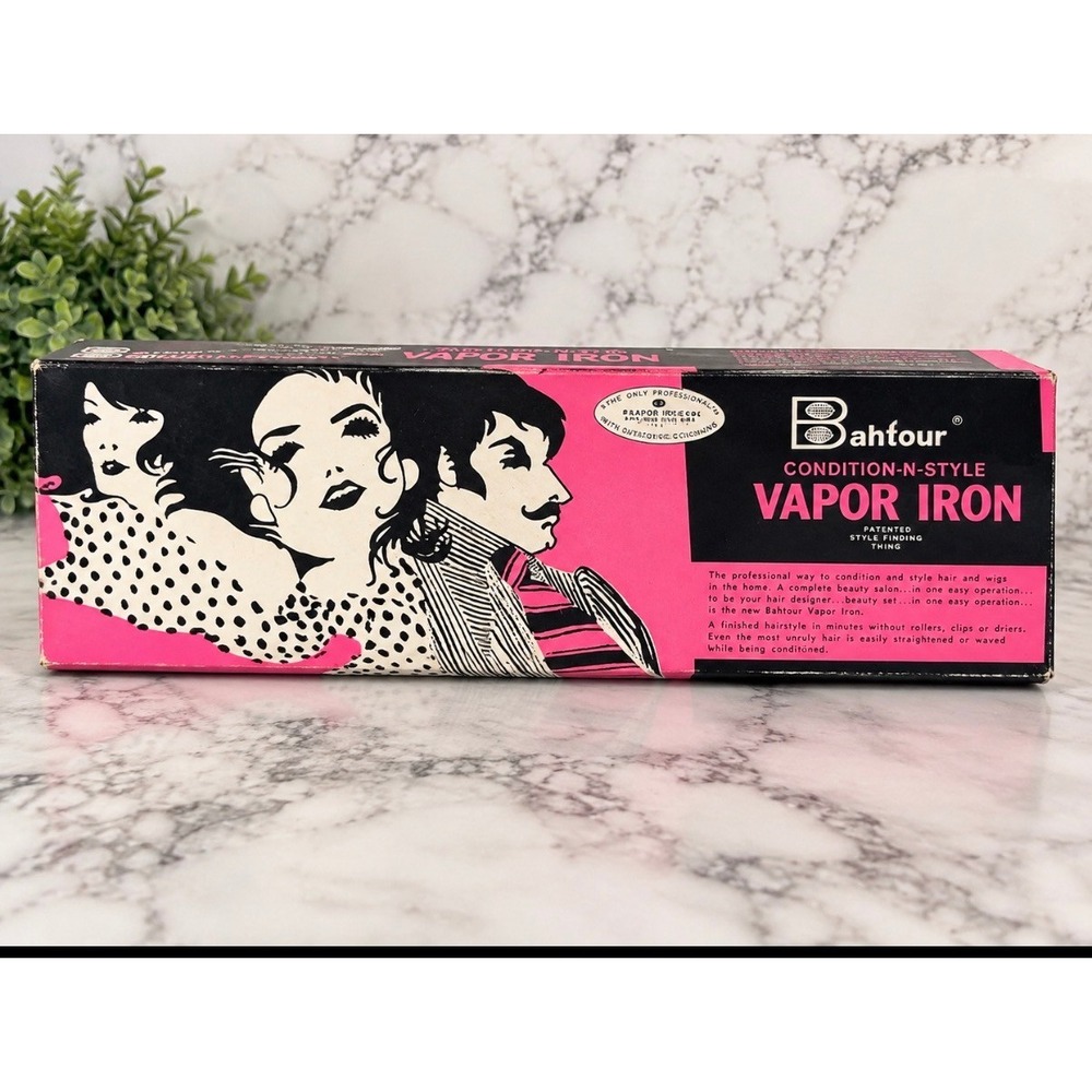 Balfour Vapor Iron M-3 Professional Hair Curler Black Chrome Vintage with Papers